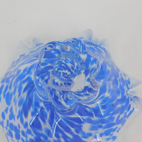 Royal Gallery Handcrafted Blue Console Crystal Bowl 1999 Federated Dept Stores - Picture 6 of 8